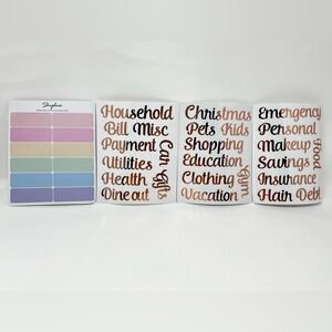 Cash Envelope Budgeting Label Stickers Set Budget Planning Savings Tracker A6 A7